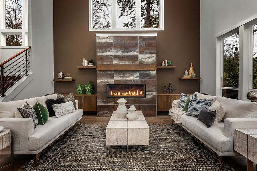 Rectangular Gas fireplace