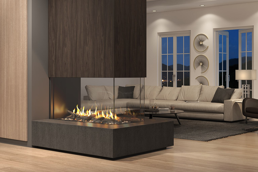 See through gas fireplace